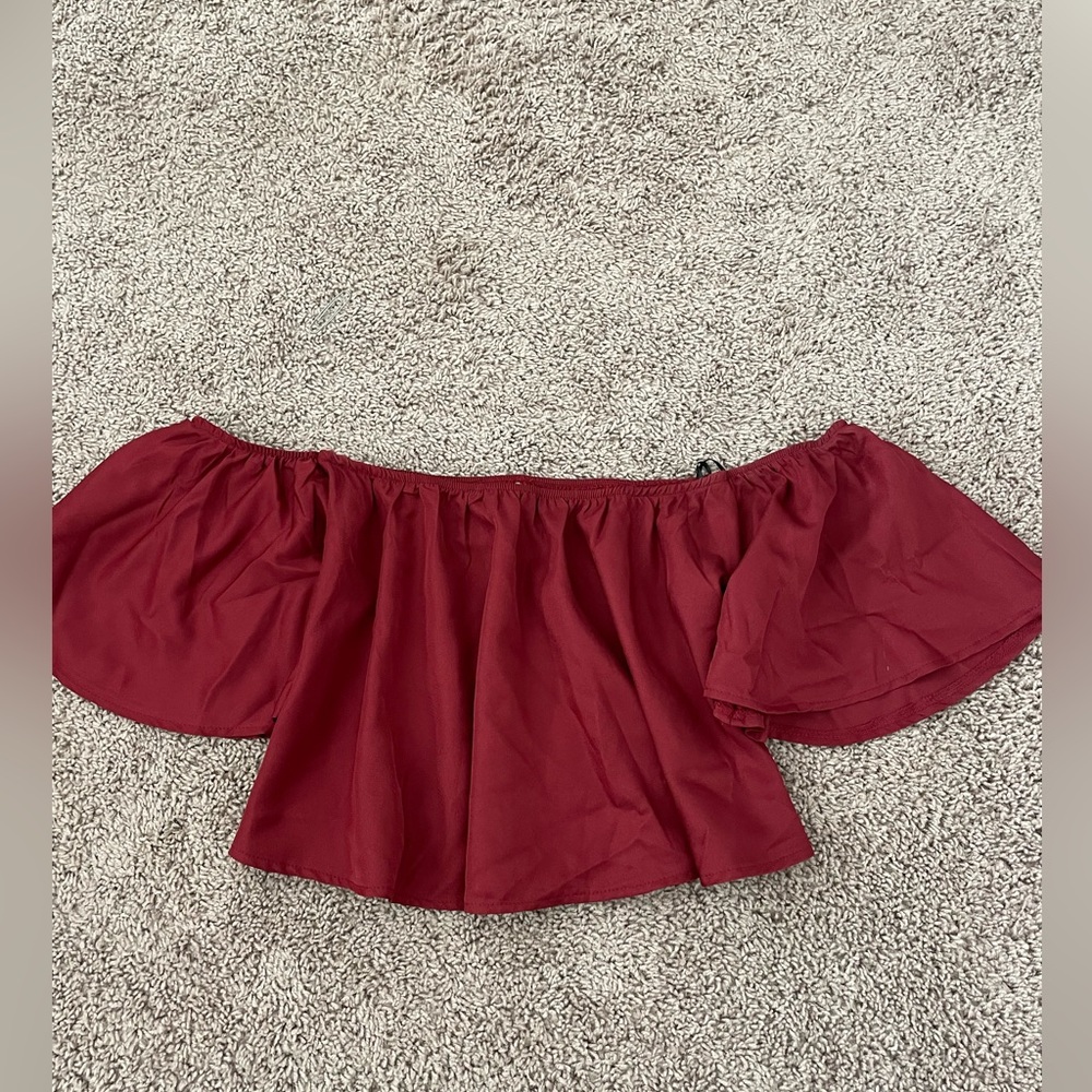 Red off shoulder top